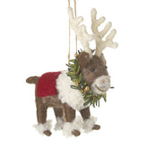 Wool festive stag decoration